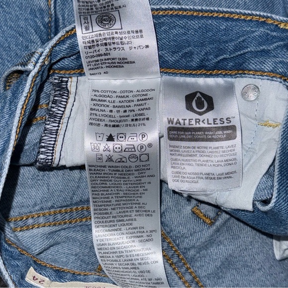 Levi’s Premium High Loose Denim Jean Shorts Women’s 24 Raw Hem Frayed High Rise - Picture 7 of 7